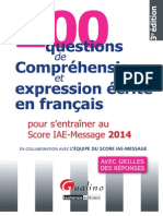 200 Questions de Comprehension Et Expression Ecrite en Francais