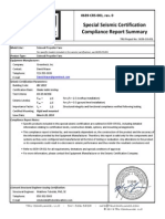 Special Seismic Certification Compliance Report Summary: 0639-CRS-001, Rev. 0