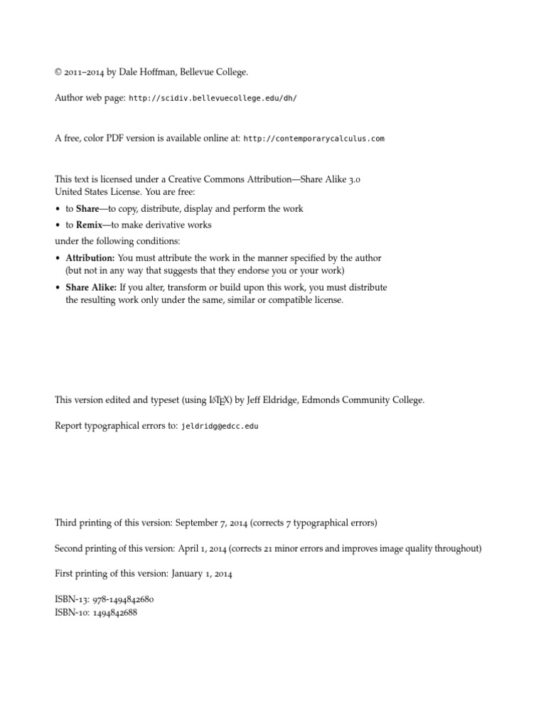 Hoffman Calculus Ch0 To Ch3 | PDF | Function (Mathematics) | Derivative