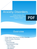 Anxiety Disorders: Ashlee Hardesty, MD Interdisciplinary Case Conference August 17, 2015