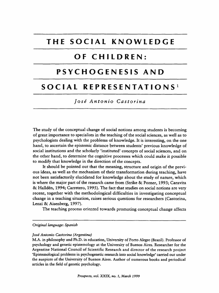 Understanding Children's Social Knowledge | PDF | Epistemology ...