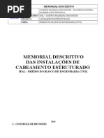 Memorial Cabeamento Estruturado -Ifal