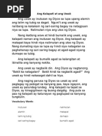 Alamat NG Araw, Buwan at Mga Bituin | PDF