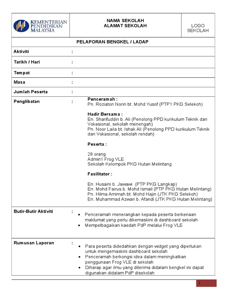 Format Laporan Ladap