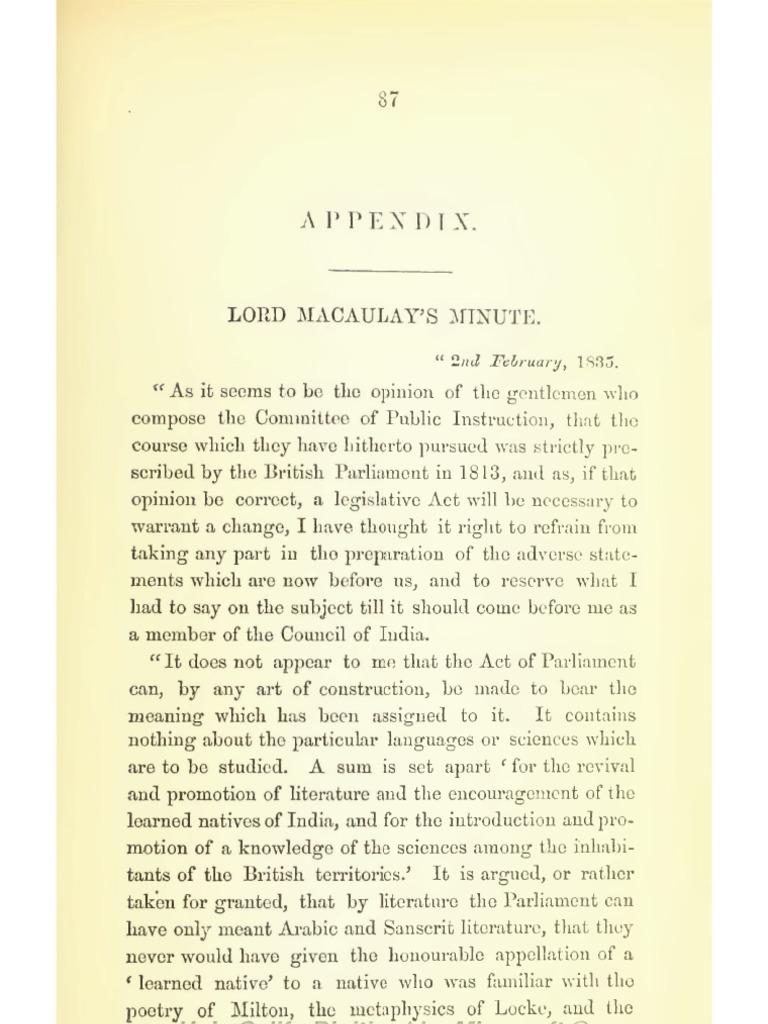 Lord Macaulay's Minute 2nd Feb, 1835 PDF