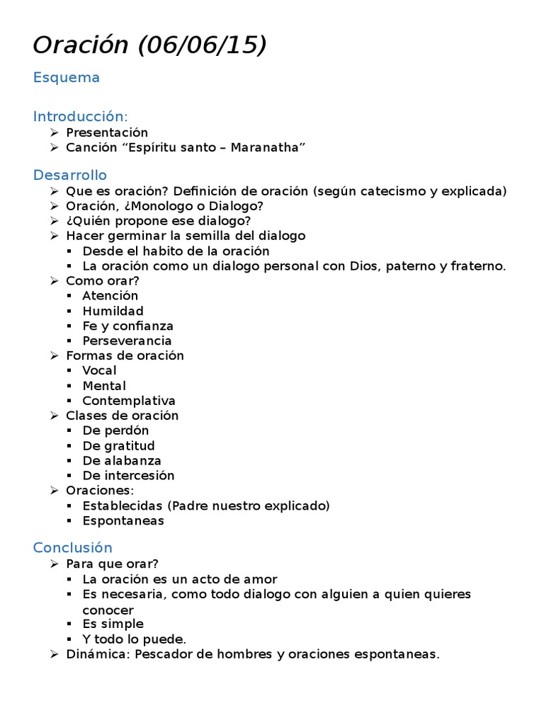 Oraciones y Diálogo con Dios | PDF | Oración | eucaristía