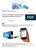 Crear en Windows 8 Una Red Ad Hoc para Conectarse A Internet Con Wi-Fi