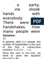 At A Party, Everyone Shook Hands With Everybody Else. There Were 66 Handshakes. How Many People Were at The Party?