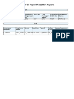 Dragon Oil Payroll Checklist Report: Empno FN Position Org SUP SPN PRDT Status
