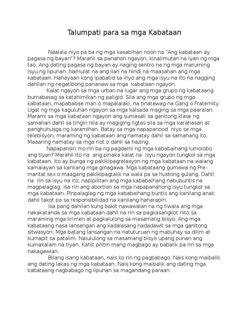 Talumpati Sa Isyu Ng Lipunan Kahirapan Talumpati 2022 Mobile Legends