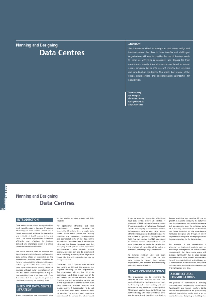 Data Centre Planning and Design Insights | PDF | Data Center | Computer ...