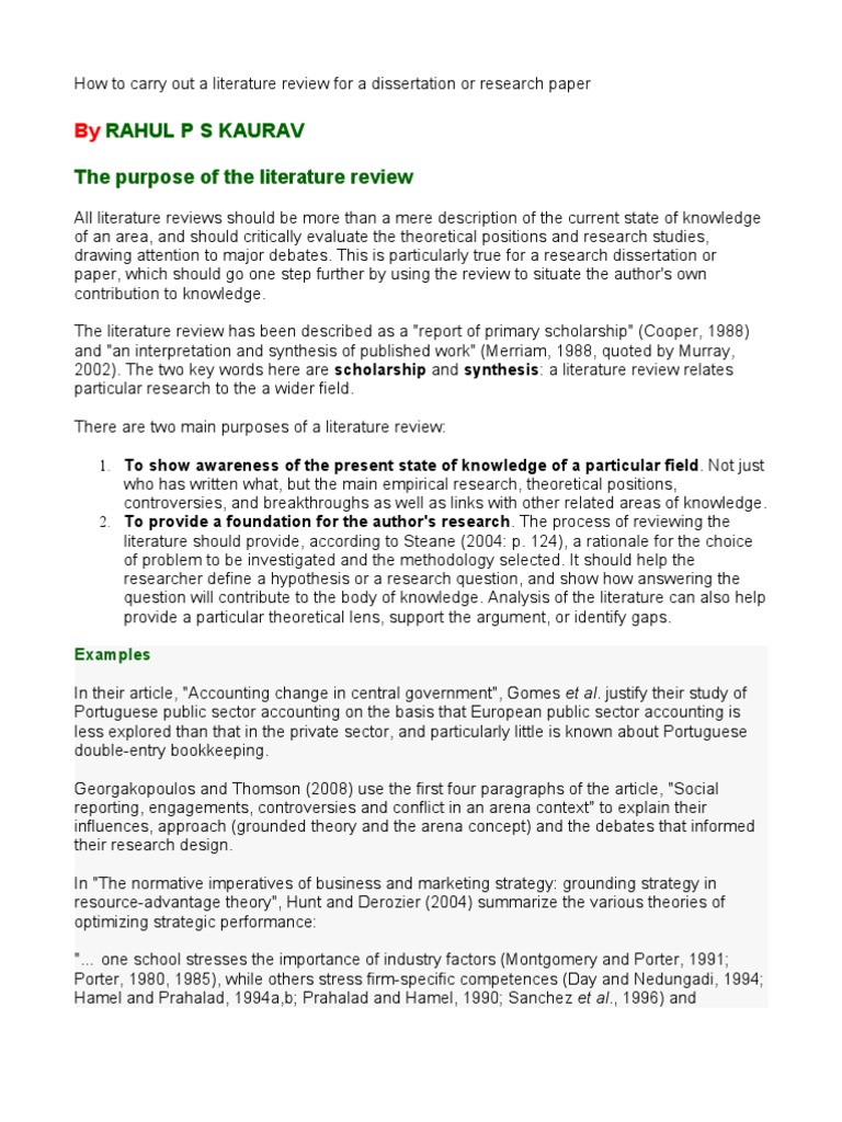How to Write a Dissertation Literature Review Step-by-Step