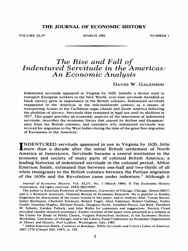 Decline of Indentured Servitude Post-Revolution | PDF | Slavery ...