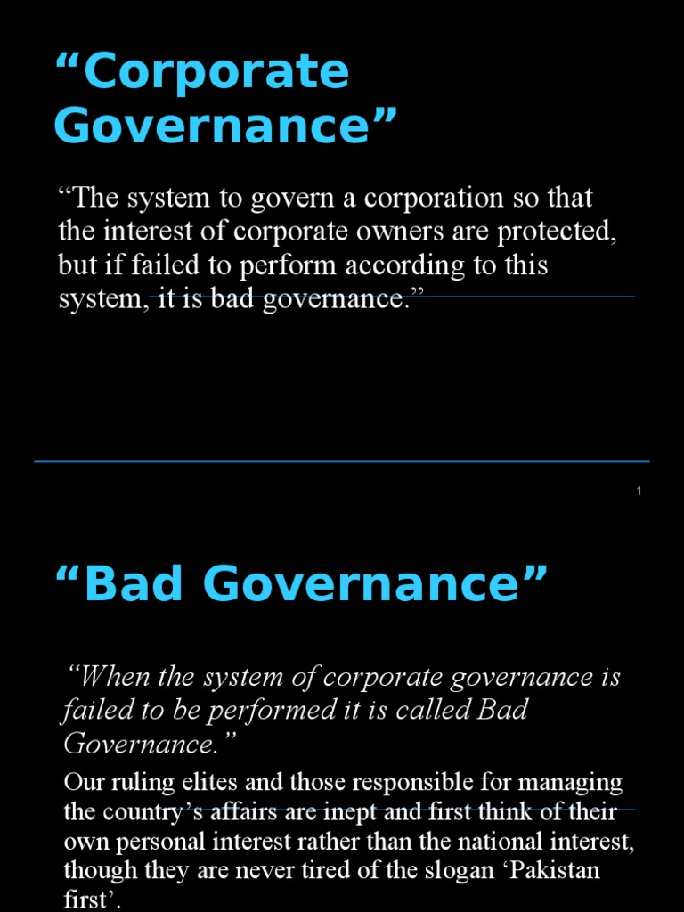 Issues of Bad Governance Corruption Pervez Musharraf