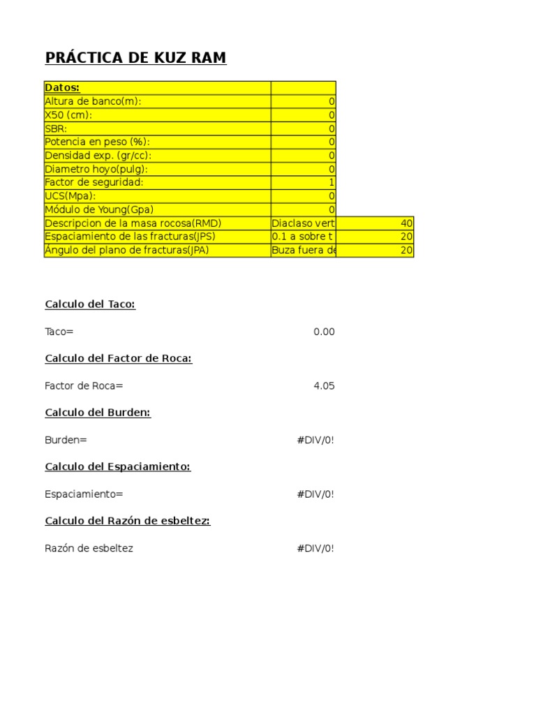 Hoja de Calculo de Kuz Ram | PDF