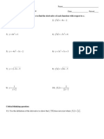 Worksheet 1 - Definition of Derivatives PDF
