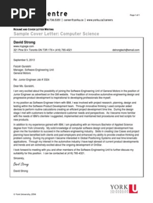 Computer Science Cover Letter Templates Cover Letter Application For