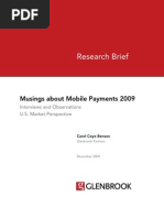 Research Brief: Musings About Mobile Payments 2009