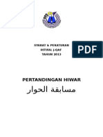 Syarat Pertandingan Hiwar Ihtifal Jqaf 2013