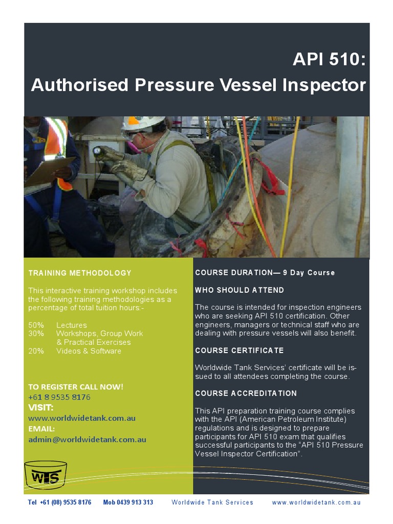 API 510 Authorised Pressure Vessel Inspector | PDF