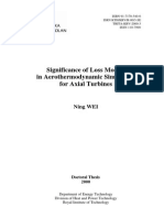 2000, Wei, PHDT, Significance of Loss Models in Aero Thermodynamics Simulation For Axial Turbines