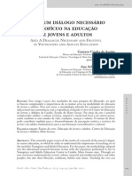 Arte: Um Diálogo Necessário e Profícuo Na Educação de Jovens e Adultos / Art: A Dialogue Necessary and Fruitful in Youngsters and Adults Education