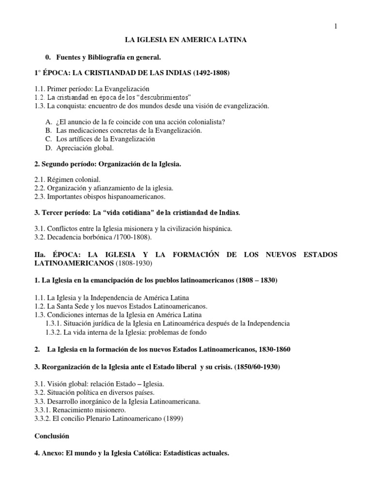 Historia de la Iglesia en América Latina | PDF | Iglesia Católica | obispo