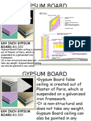 6x4 Inch Gypsum Board Rs 320