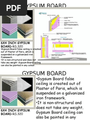 6x4 Inch Gypsum Board Rs 320