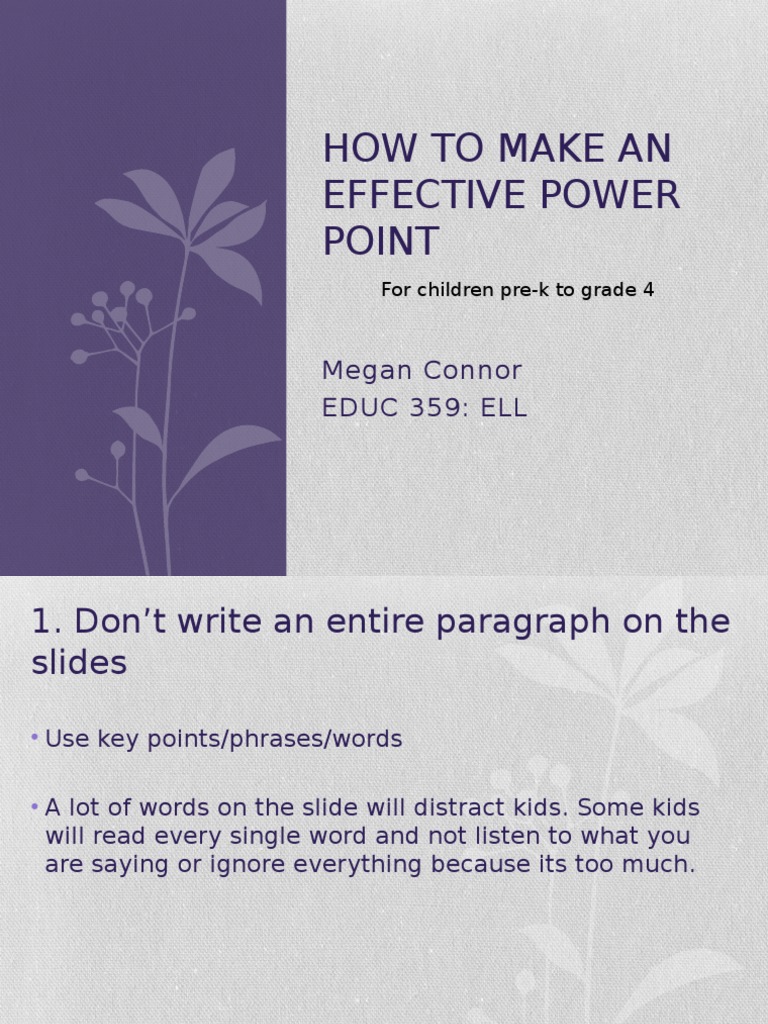 Effective PowerPoint Tips for ELL Kids | PDF | Career & Growth | Self ...