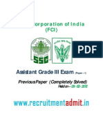 FCI Assistant  Previous Year Paper