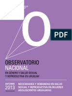 Necesidades y demandas en Salud Sexual y Reproductiva en mujeres adolescentes uruguayas. Montevideo, MYSU.