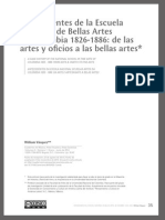 Antecedentes de La Escuela Nacional de Bellas Artes de Colombia