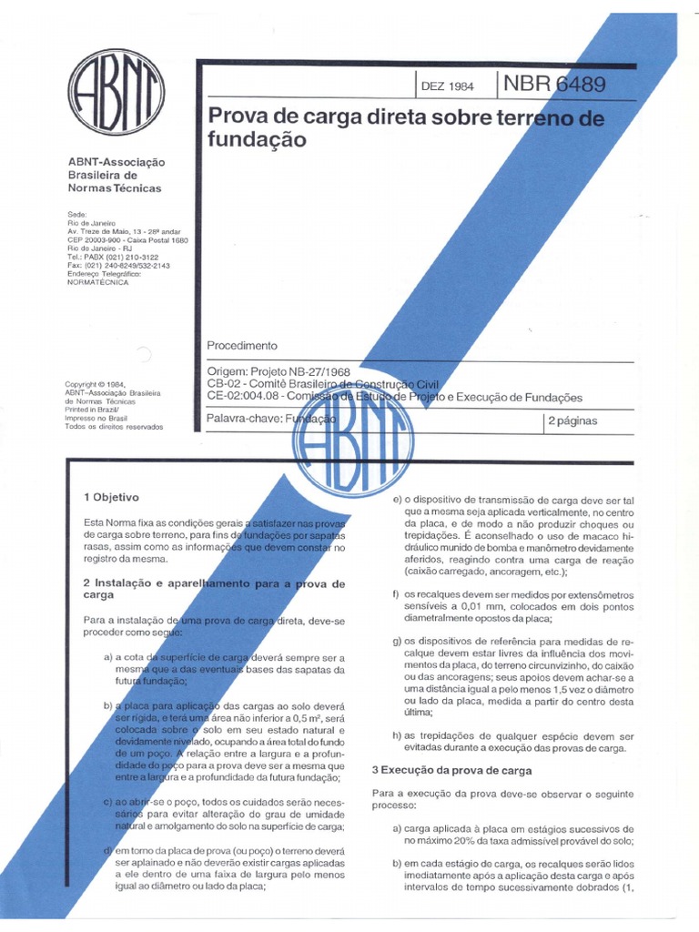 NBR 6489 PDF | PDF