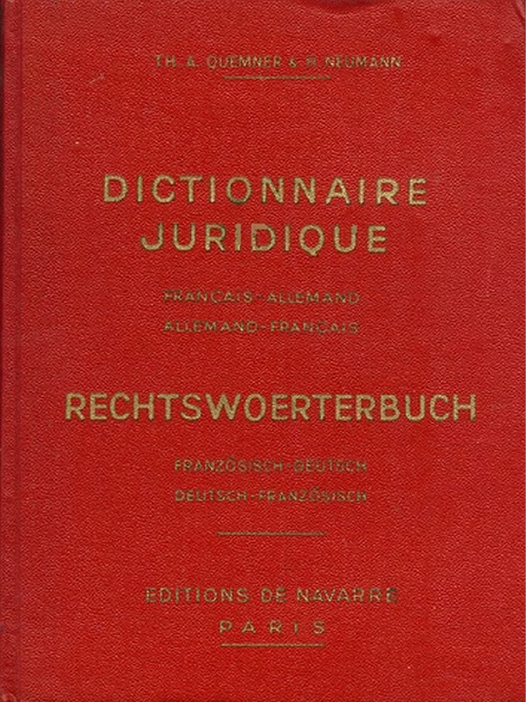quemner neumann dictionnaire juridique francais allemand allemand francais pdf