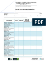 Registro Del Proceso de Planeación