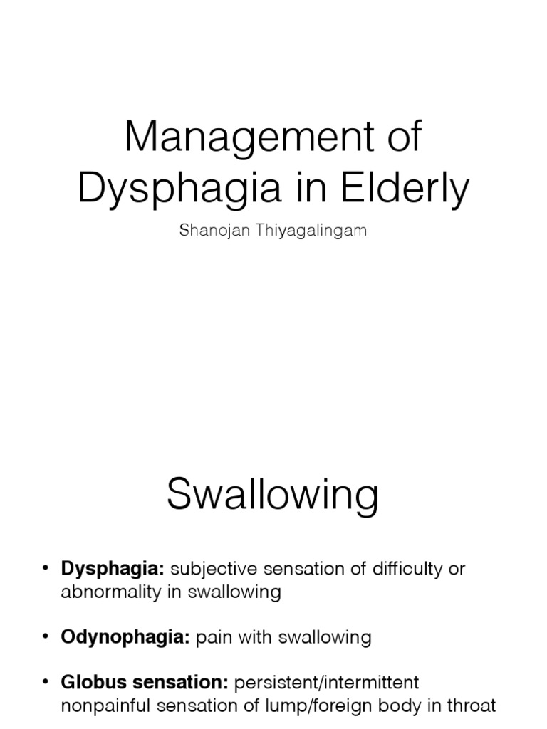 Management Of Dysphagia In Elderly Pdf Gastroenterology Diseases