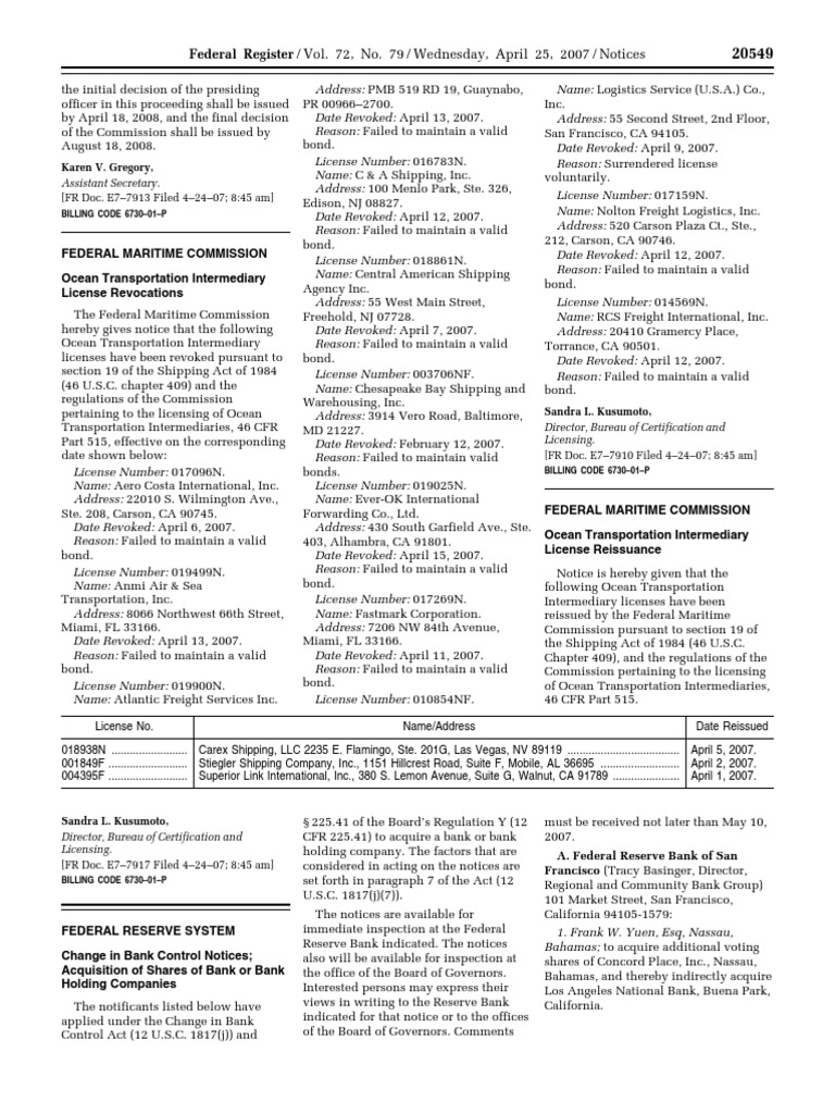 Federal Register / Vol 72, No 79 | PDF
