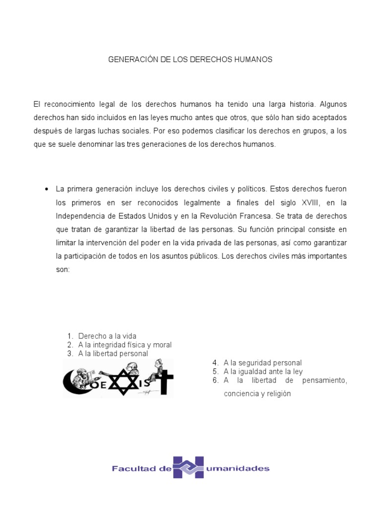 Generaciones de los Derechos Humanos | PDF | Derechos | Naciones Unidas