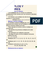 Múltiplos y Divisores