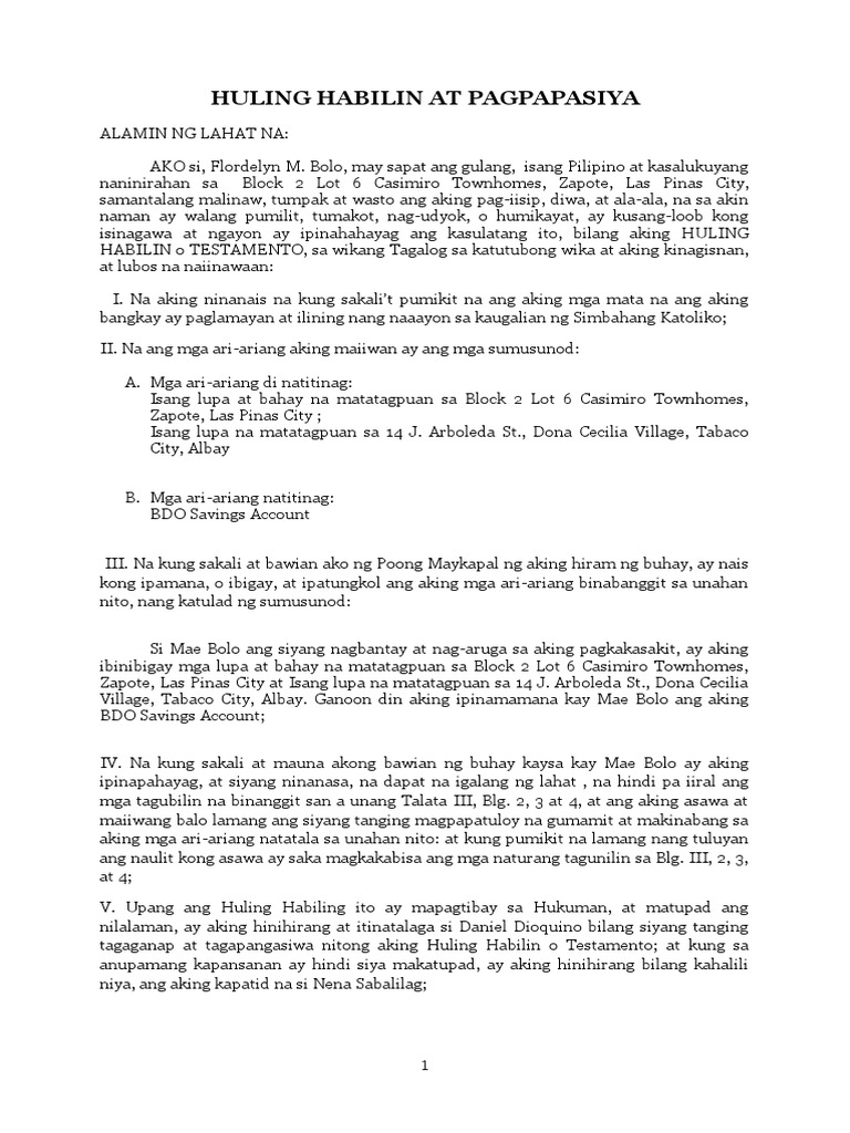 Huling Habilin Blanko | PDF