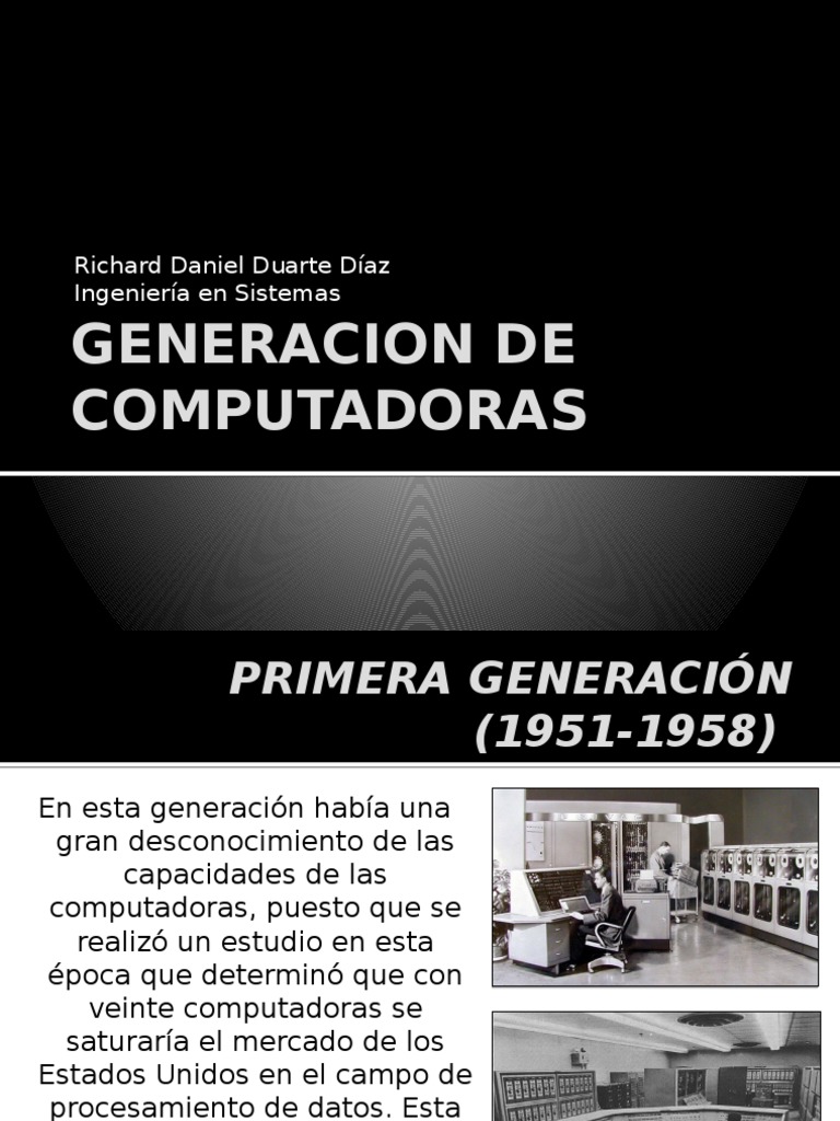 Generacion de Computadoras | PDF | Microcomputadoras | Circuito integrado