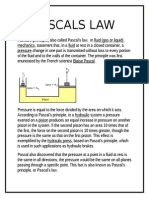 Pascals Law: Pascal's Principle, Also Called Pascal's Law, in Fluid (Gas or Liquid)