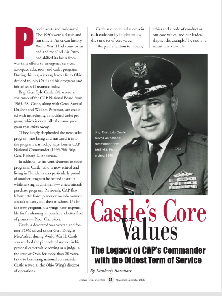 Legacy of Brig. Gen. Lyle Castle | PDF | Civil Air Patrol | General ...