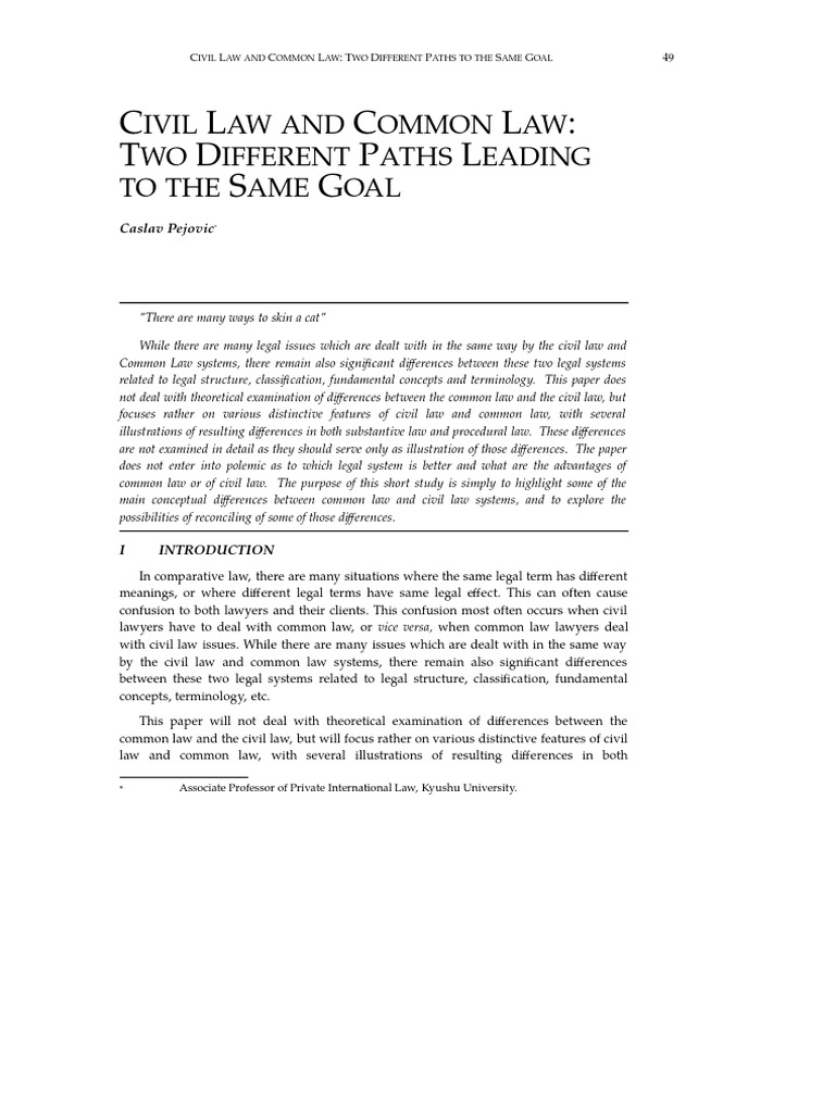 Civil Law vs Common Law: Key Differences | PDF | Precedent | Evidence (Law)
