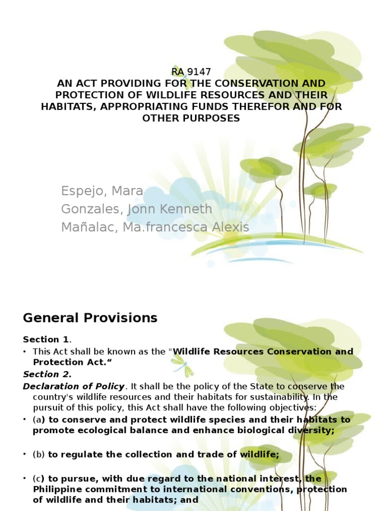 Wildlife Resources Conservation Act | PDF | Endangered Species | Wildlife
