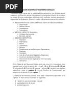 Medios de Solución de Conflictos Internacionales