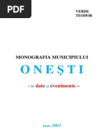 Monografia Municipiului Onesti 68p PDF