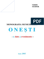 Monografia Municipiului Onesti 68p PDF