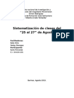 Sistematización de Clases Del 25 Al 27 de Agosto